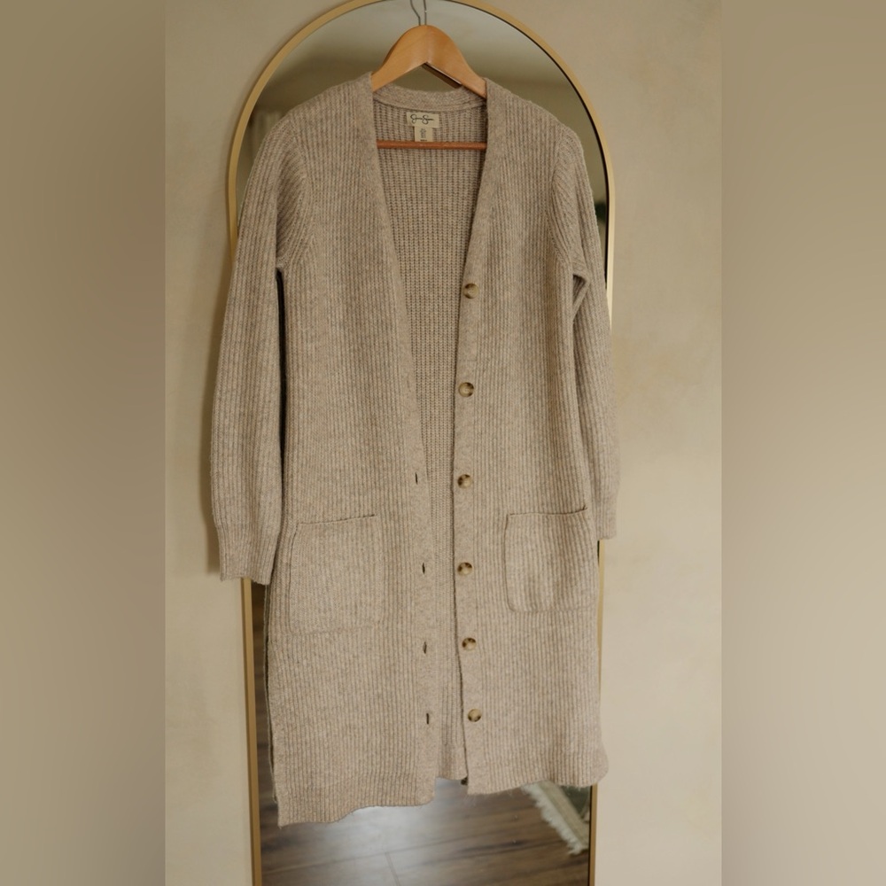 Super Soft Beige Long Cardigan Sweater